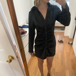 Zara lapel collar mini dress